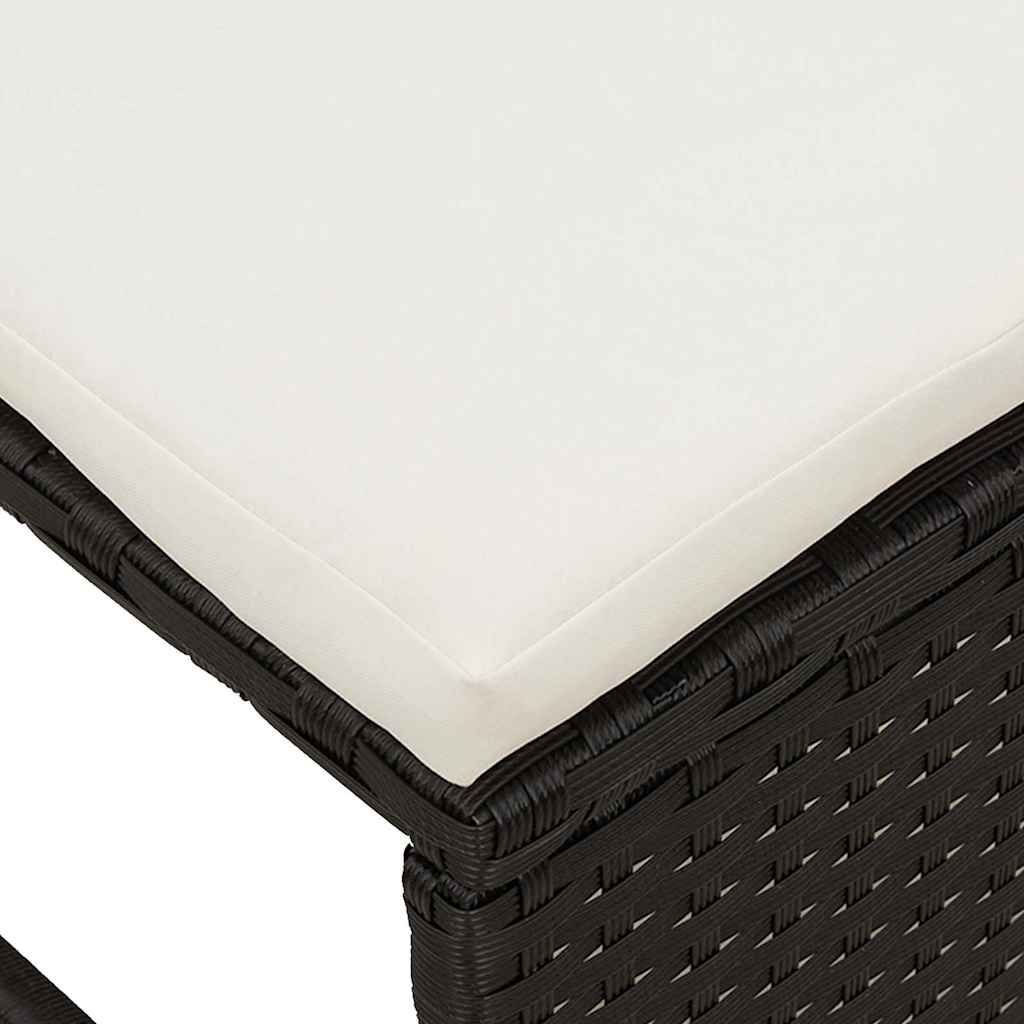 Conjunto de Sofá de Jardim 6 pcs Preto e creme vime PE