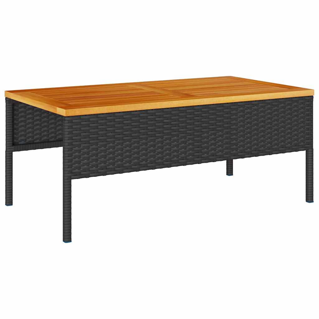 Conjunto de Sofá de Jardim 6 pcs Preto e creme vime PE