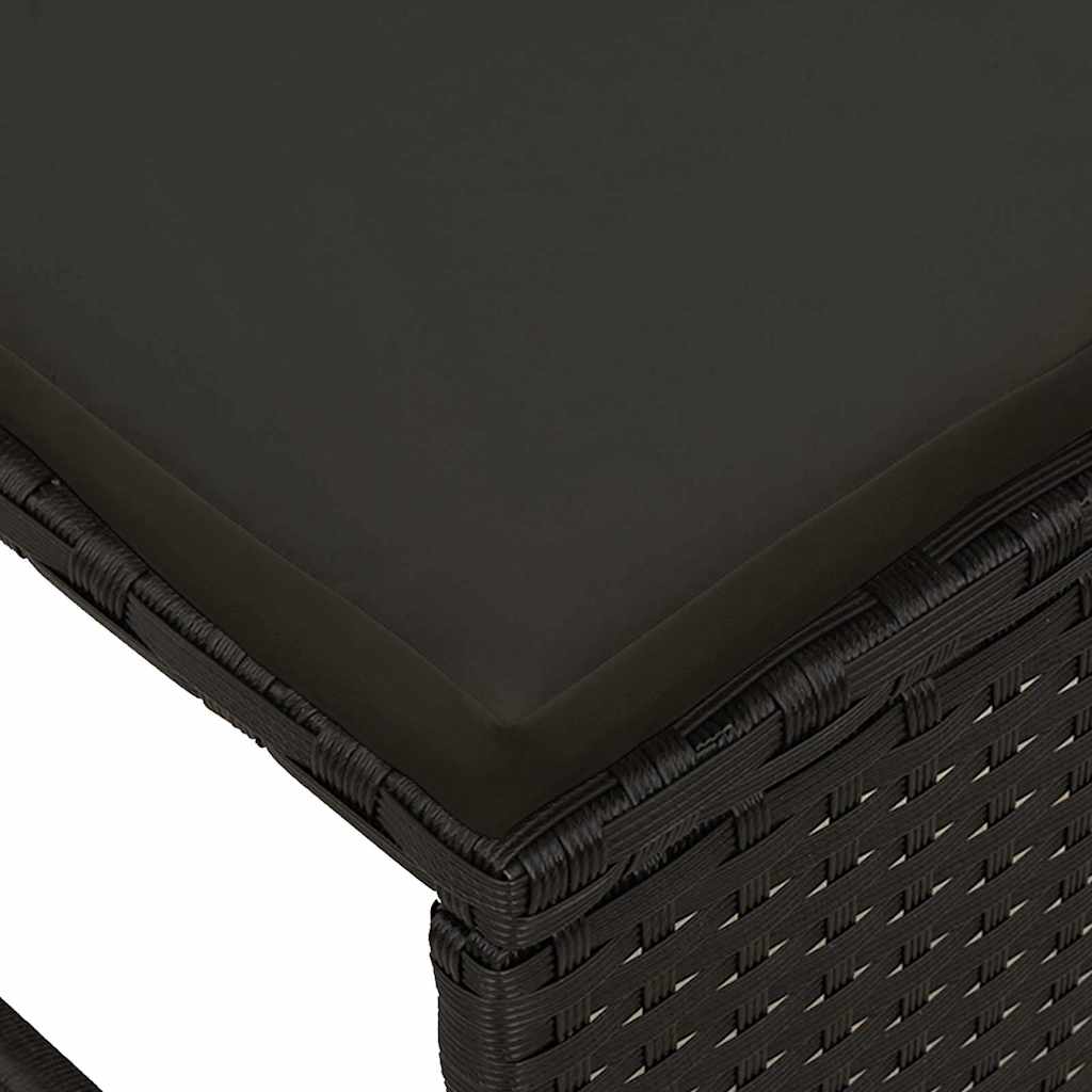 Conjunto de Sofá de Jardim 6 pcs Preto vime PE