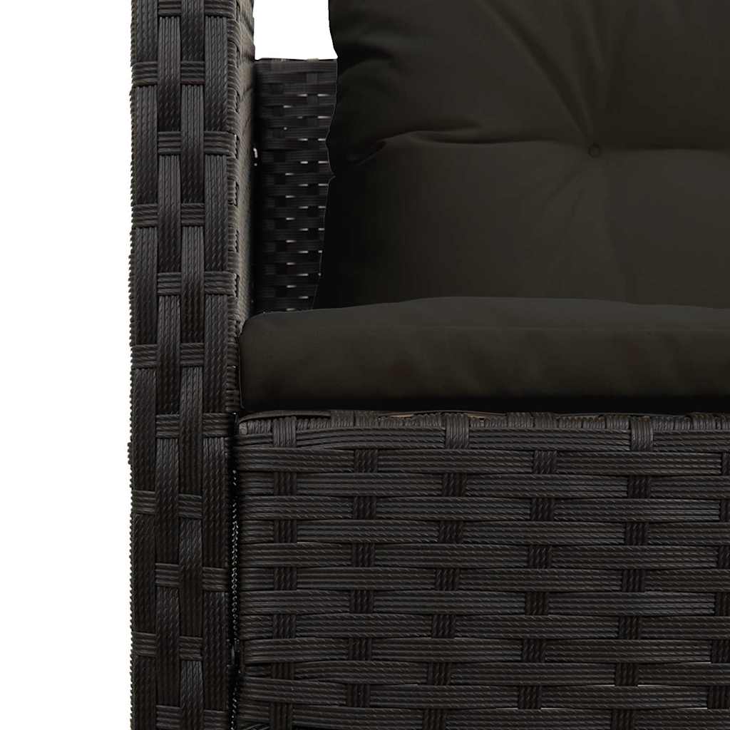 Conjunto de Sofá de Jardim 6 pcs Preto vime PE
