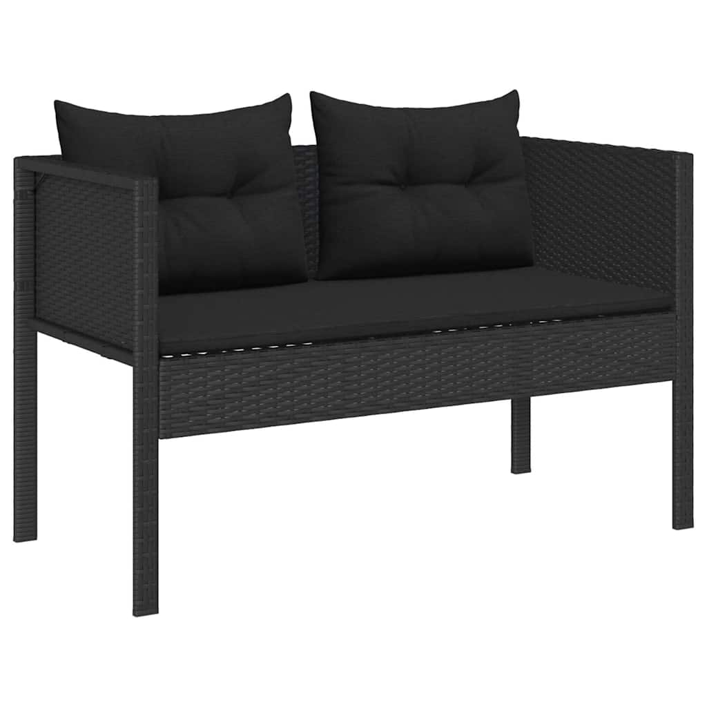 Conjunto de Sofá de Jardim 6 pcs Preto vime PE