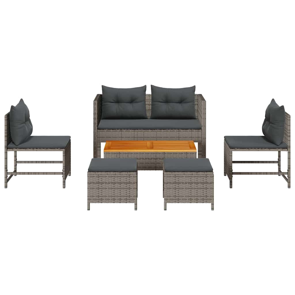 Conjunto de Sofá de Jardim 6 pcs cinzento e cinzento escuro