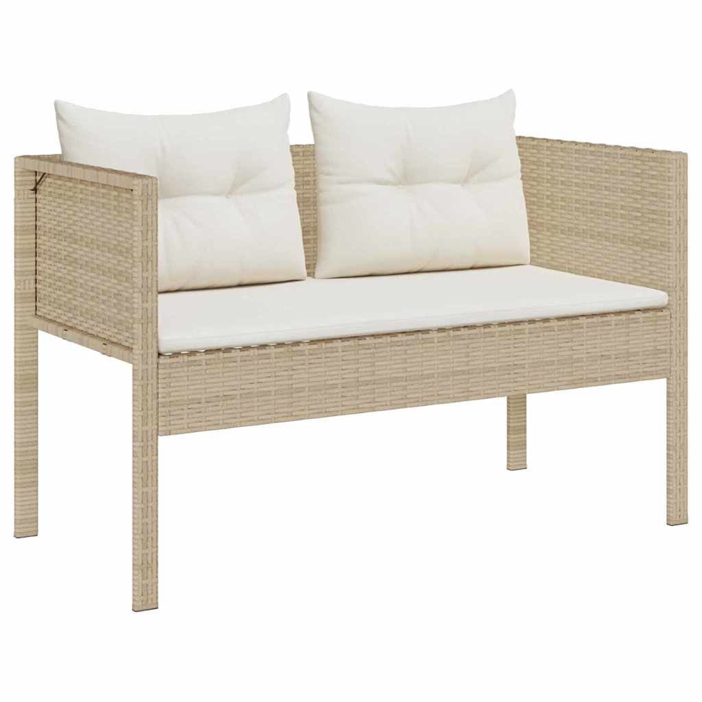 Conjunto de Sofá de Jardim 6 pcs bege e creme vime PE