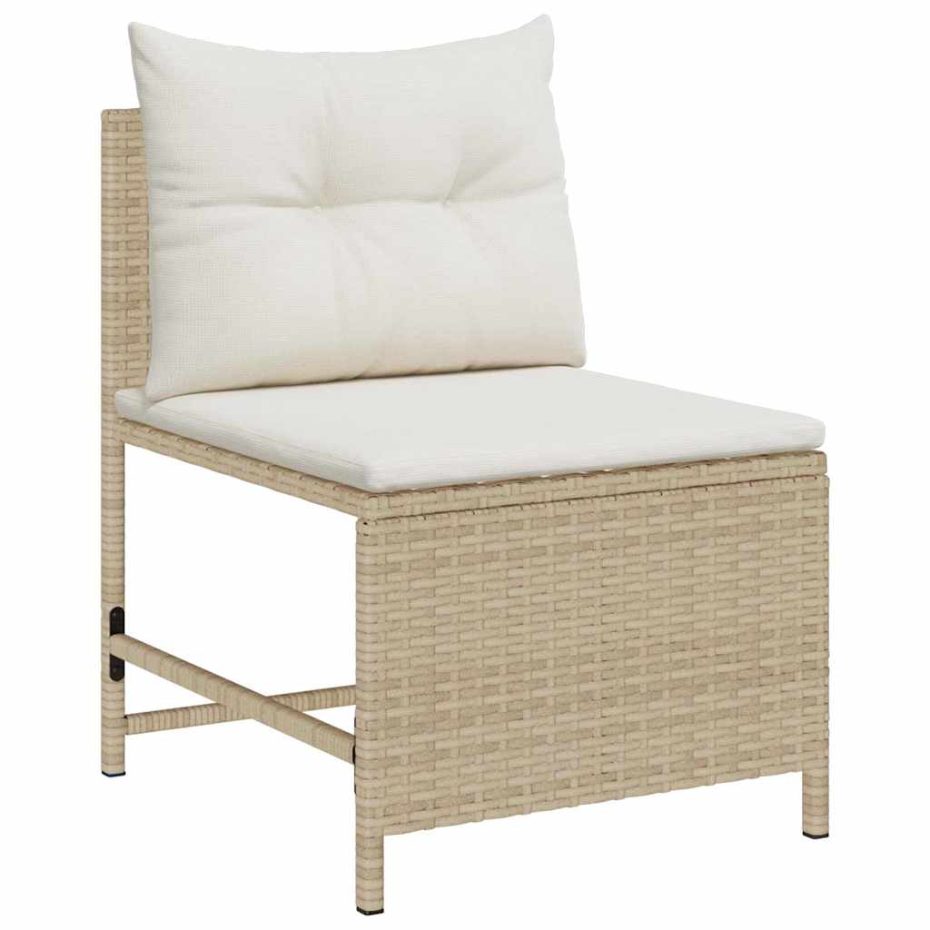 Conjunto de Sofá de Jardim 6 pcs bege e creme vime PE
