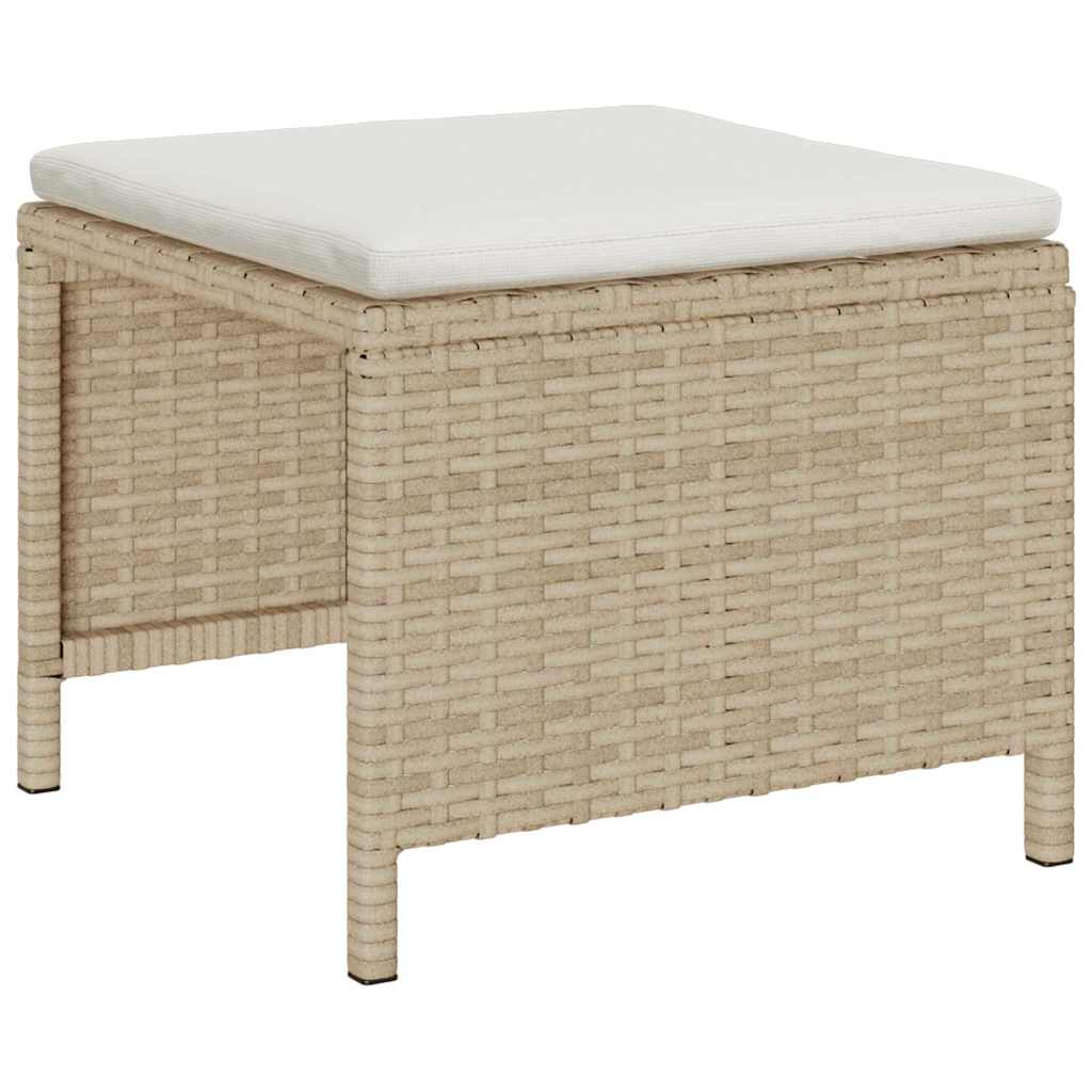 Conjunto de Sofá de Jardim 6 pcs bege e creme vime PE