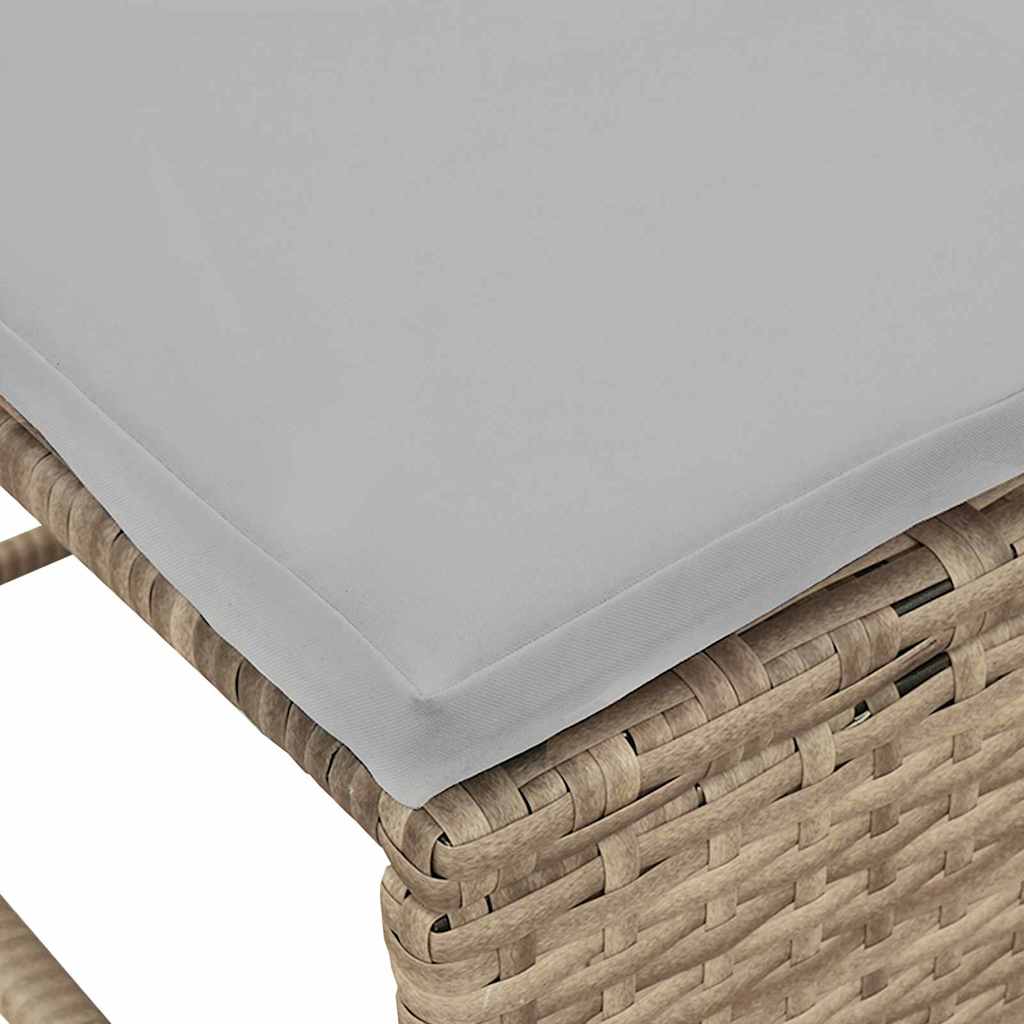 Conjunto de Sofá de Jardim 6 pcs bege e cinzento claro vime PE