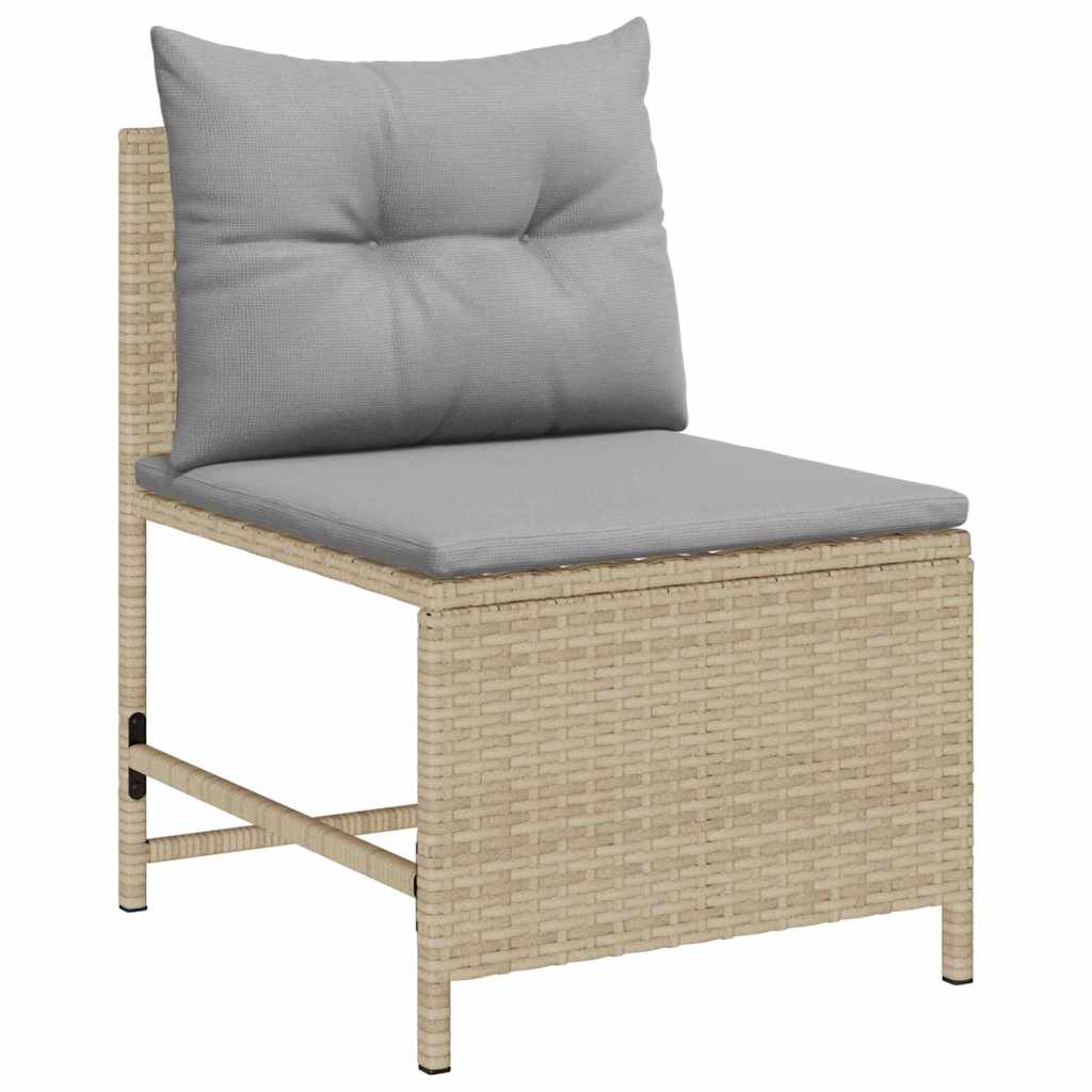 Conjunto de Sofá de Jardim 6 pcs bege e cinzento claro vime PE