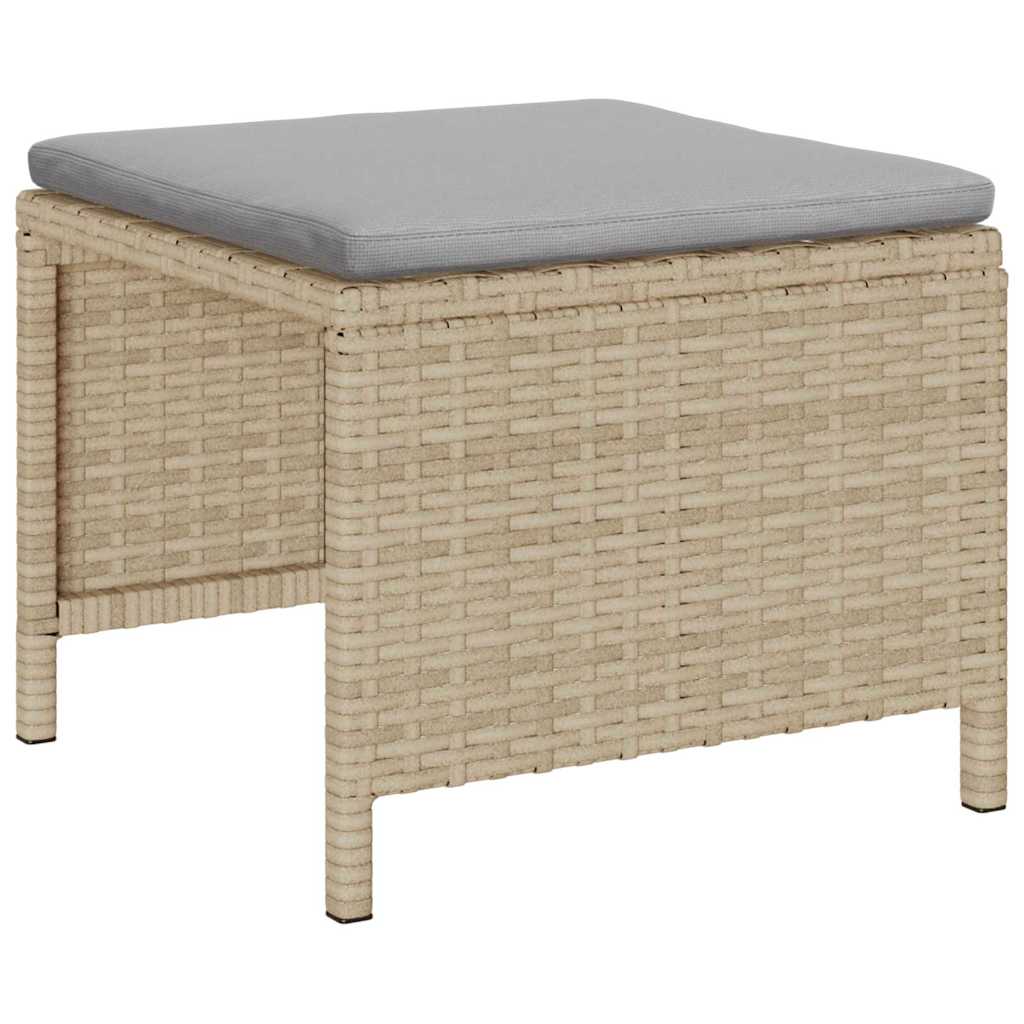 Conjunto de Sofá de Jardim 6 pcs bege e cinzento claro vime PE