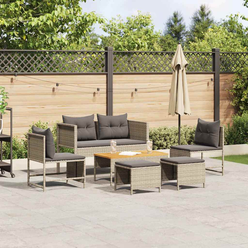Conjunto de Sofá de Jardim 6 pcs