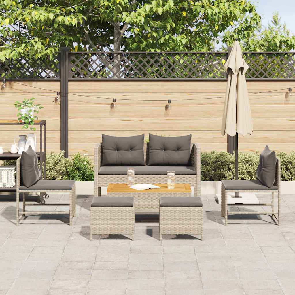 Conjunto de Sofá de Jardim 6 pcs