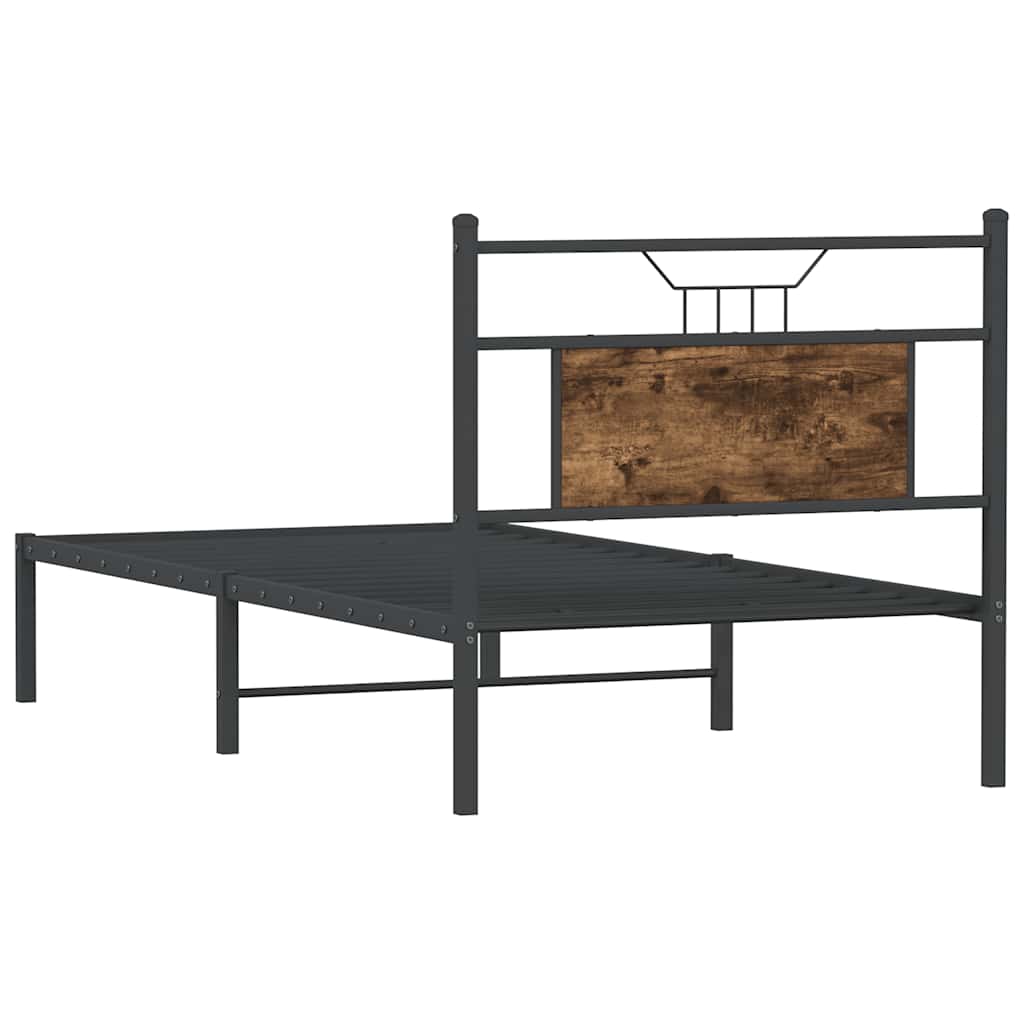 Estrutura cama s/ colchão derivados de madeira carvalho fumado