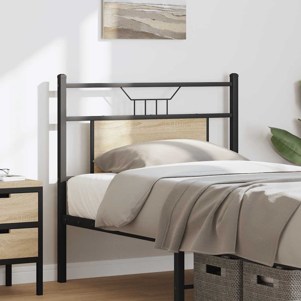 Cabeceira de cama 90cm derivados de madeira/aço carvalho sonoma