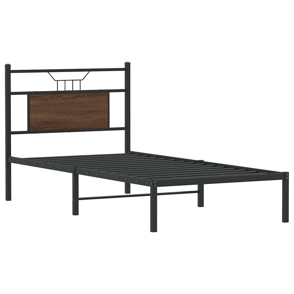 Estrutura cama s/ colchão derivados madeira carvalho castanho