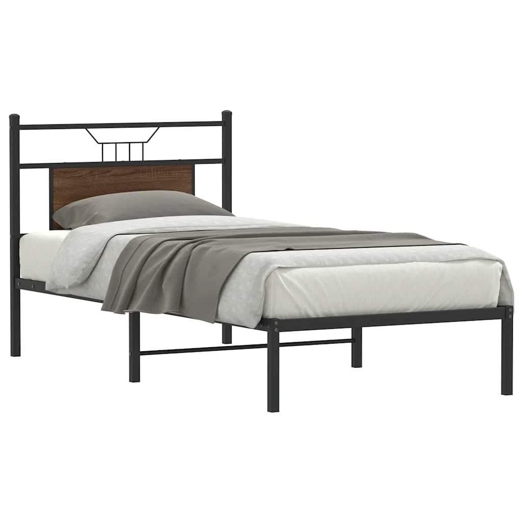 Estrutura cama s/ colchão derivados madeira carvalho castanho