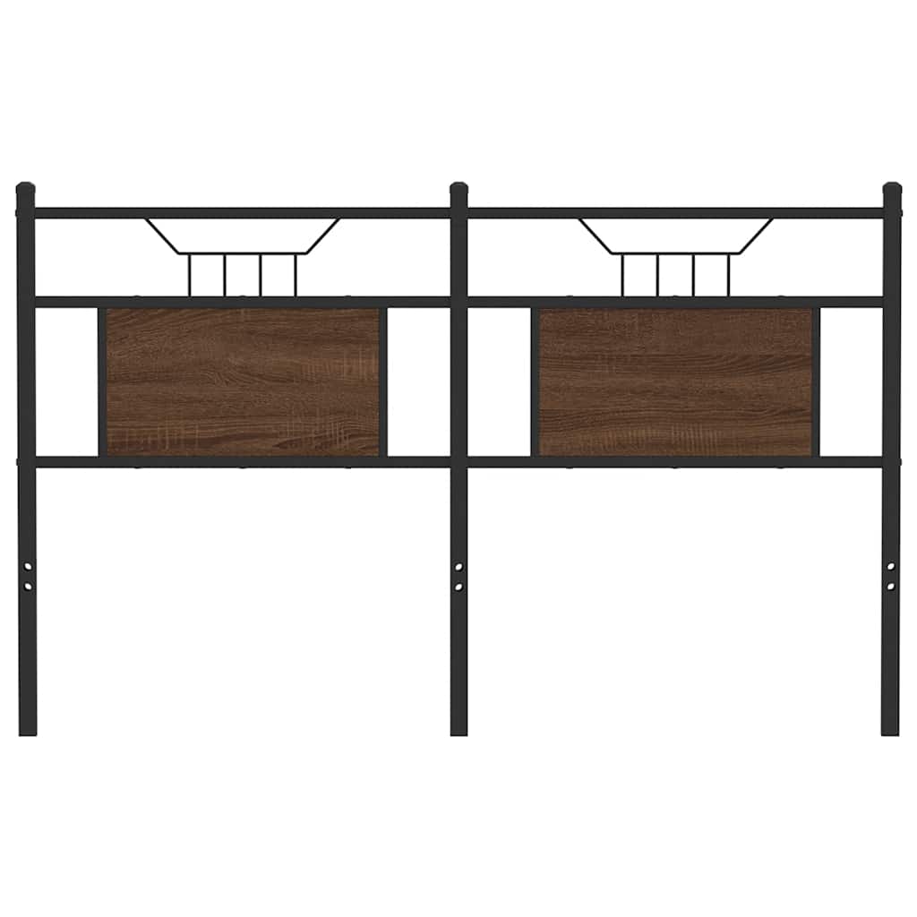Cabeceira de cama 150cm derivados madeira/aço carvalho castanho