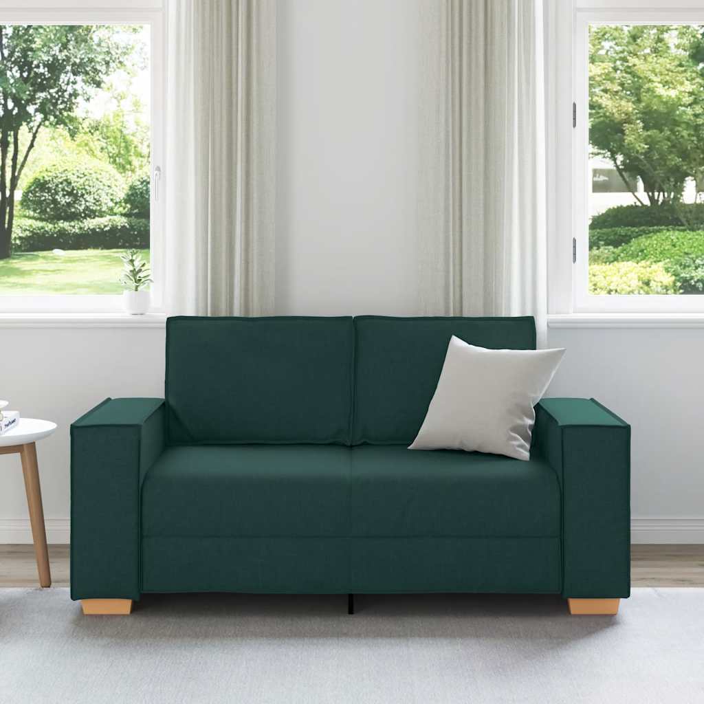Sofá de 2 lugares verde escuro 120 cm tecido