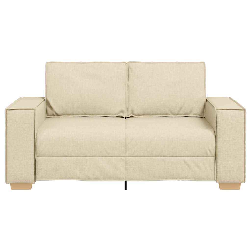 Sofá de 2 lugares em tecido creme 120 cm