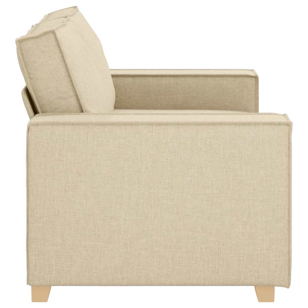Sofá de 2 lugares em tecido creme 120 cm