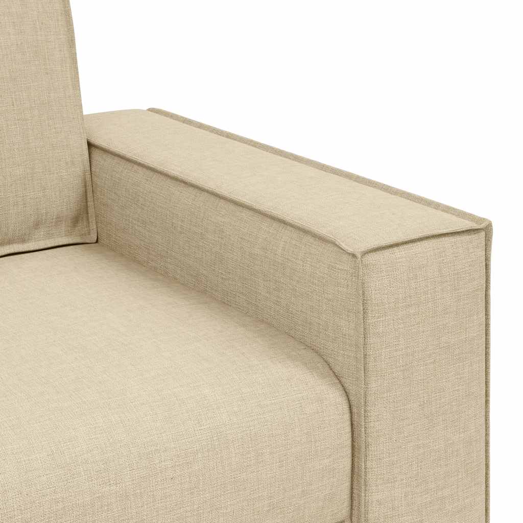 Sofá de 2 lugares em tecido creme 120 cm