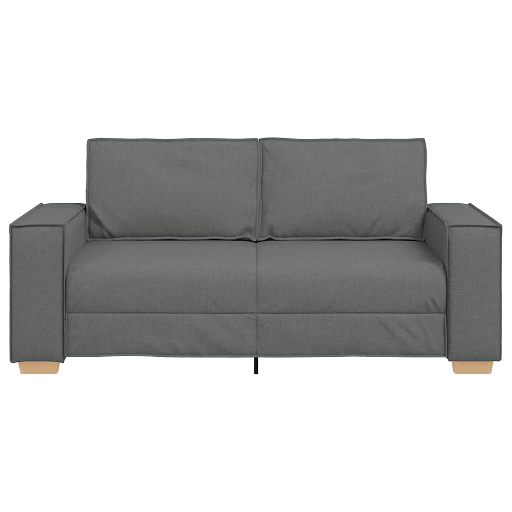 Sofá de 2 lugares cinza escuro 140 cm tecido