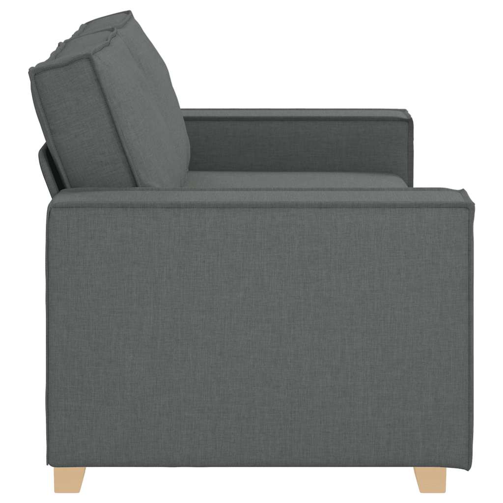 Sofá de 2 lugares cinza escuro 140 cm tecido