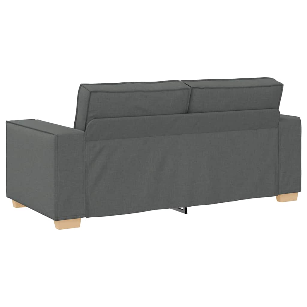 Sofá de 2 lugares cinza escuro 140 cm tecido