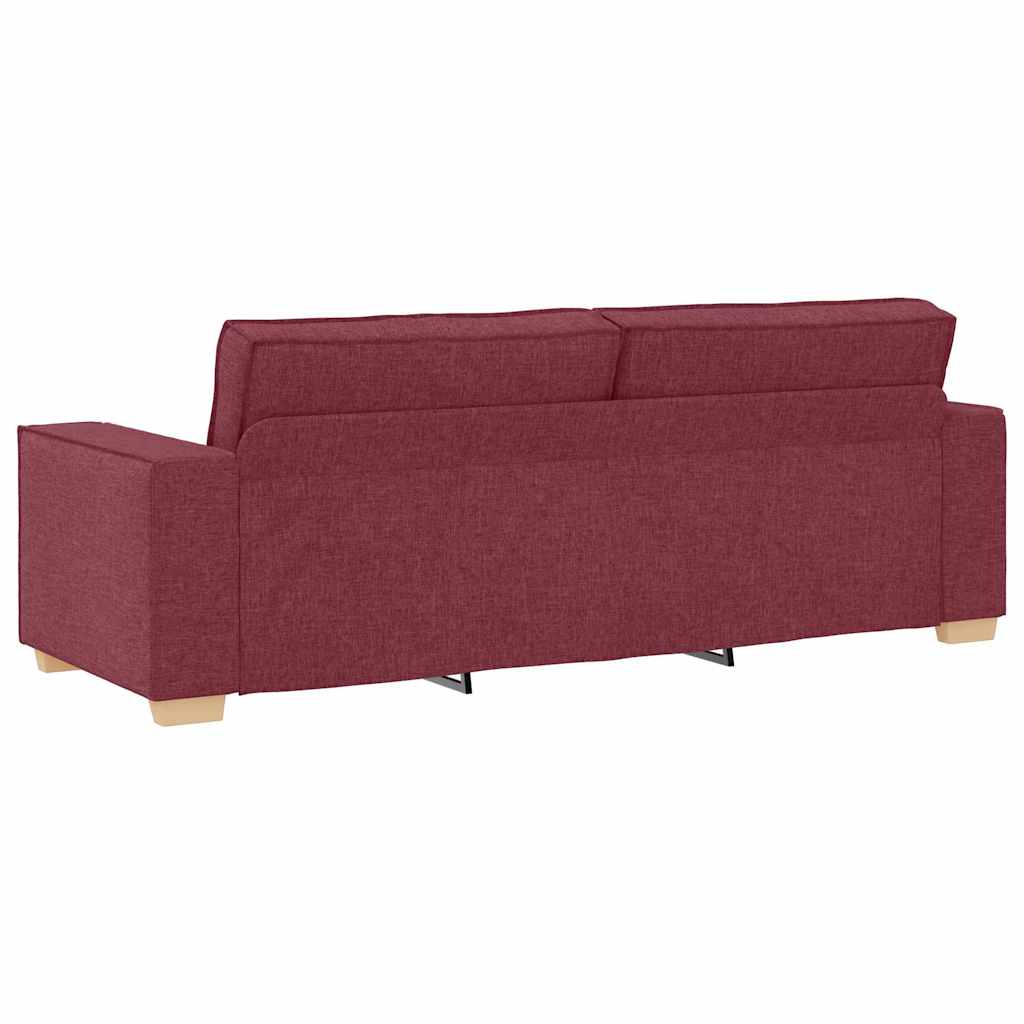 Sofá de 3 lugares, cor vinho, 180 cm, tecido