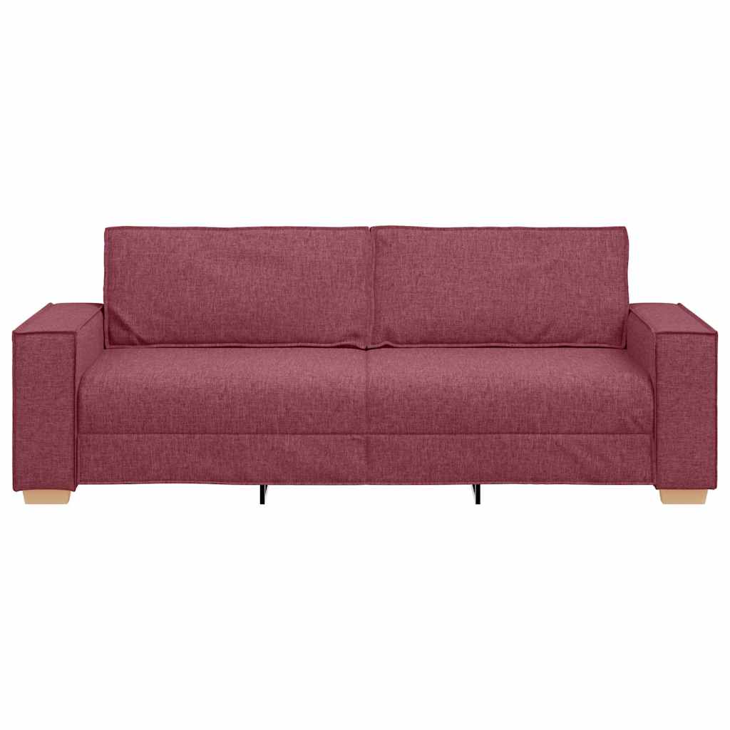 Sofá de 3 lugares, cor vinho, 180 cm, tecido
