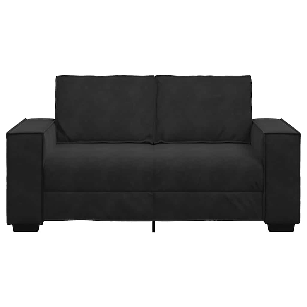 Sofá de 2 lugares veludo 120 cm preto