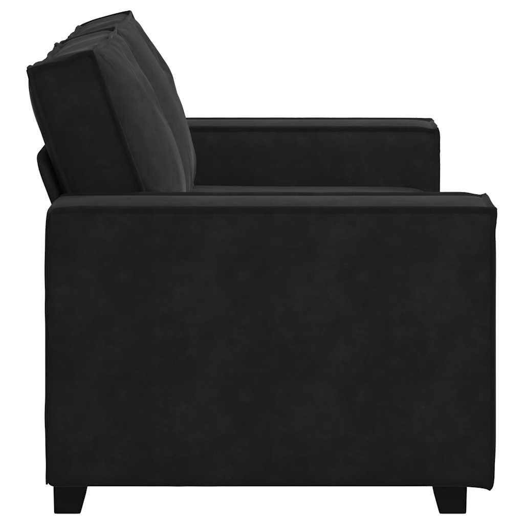 Sofá de 2 lugares veludo 120 cm preto