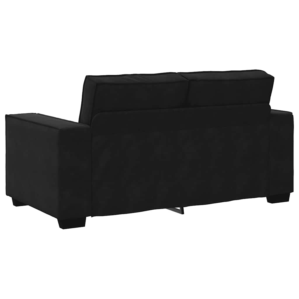 Sofá de 2 lugares veludo 120 cm preto