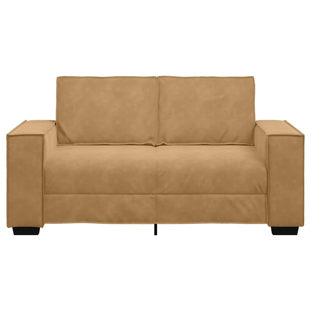 Sofá de 2 lugares veludo 120 cm castanho