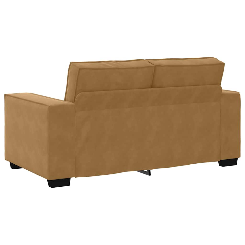 Sofá de 2 lugares veludo 120 cm castanho