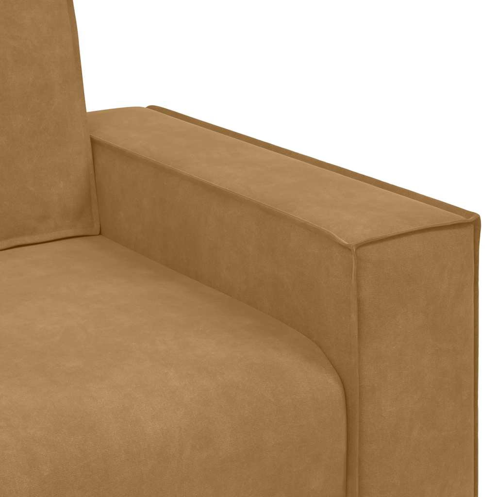 Sofá de 2 lugares veludo 120 cm castanho