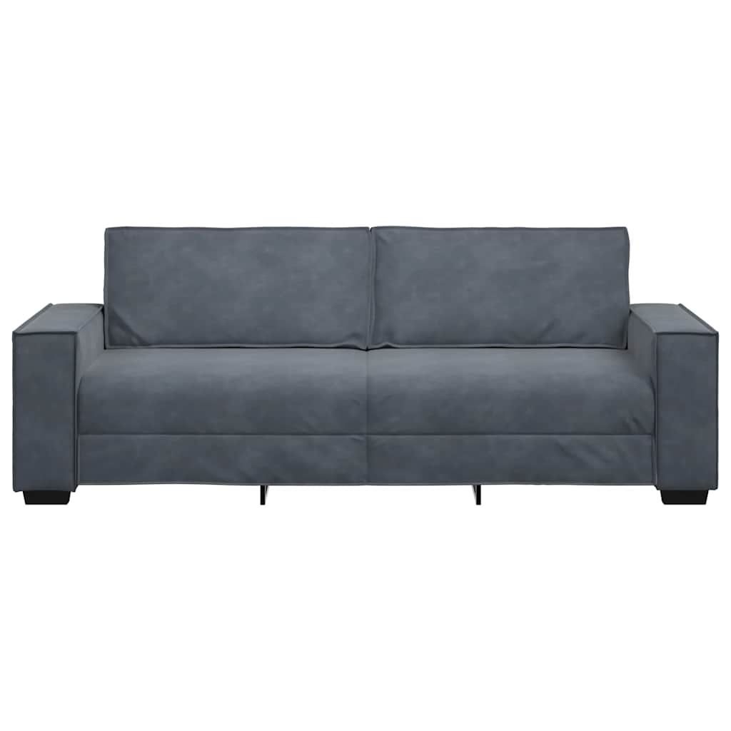 Sofá de 3 lugares 180 cm veludo cinza-escuro