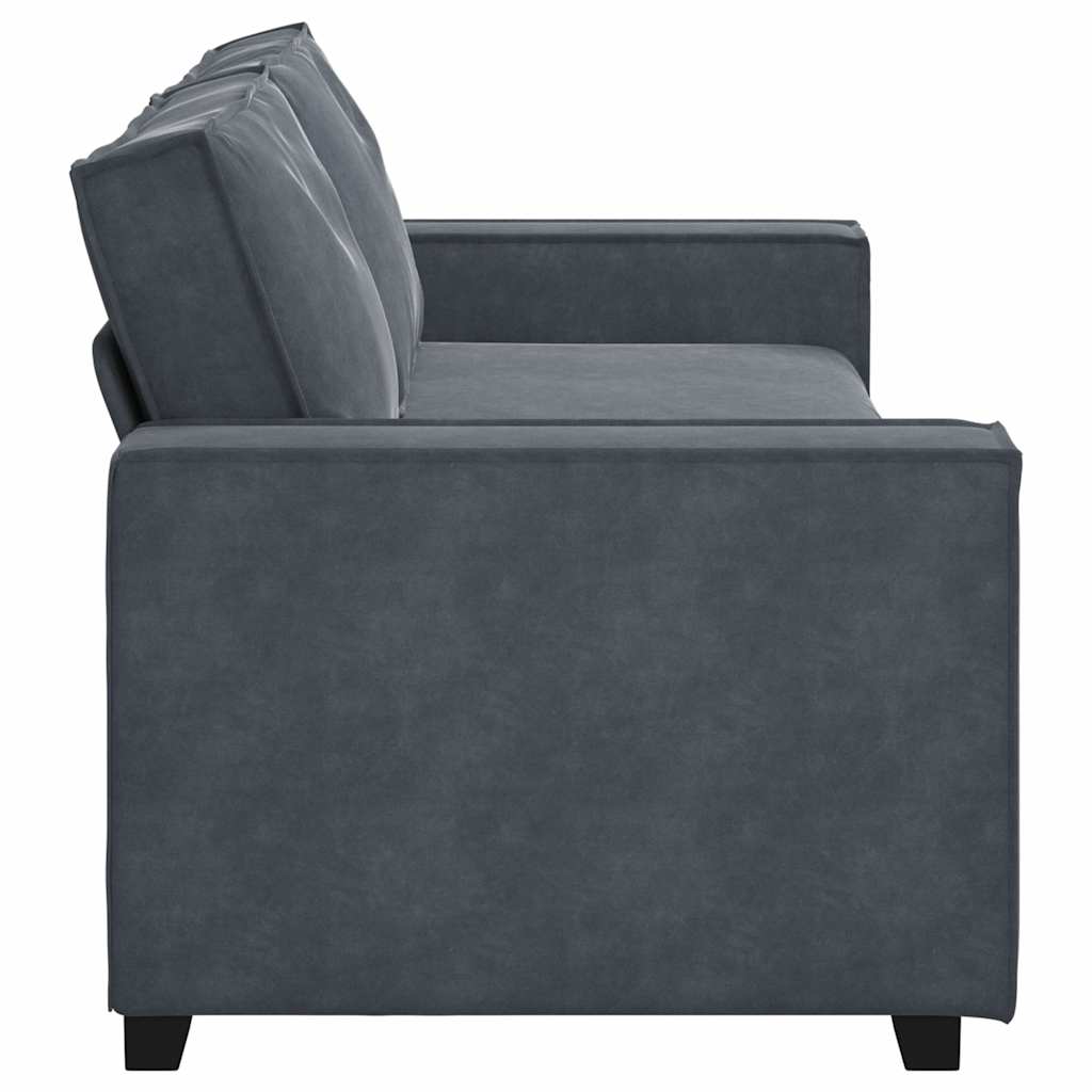 Sofá de 3 lugares 180 cm veludo cinza-escuro