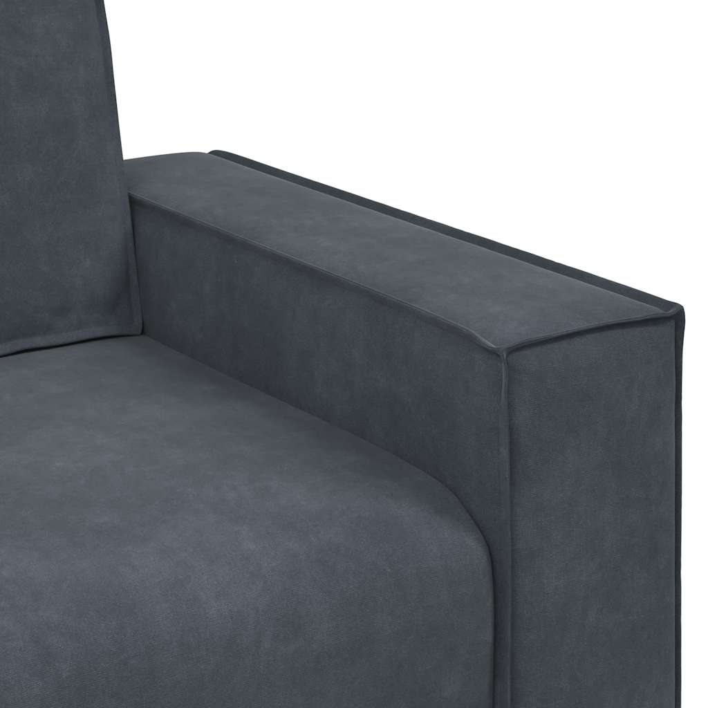 Sofá de 3 lugares 180 cm veludo cinza-escuro