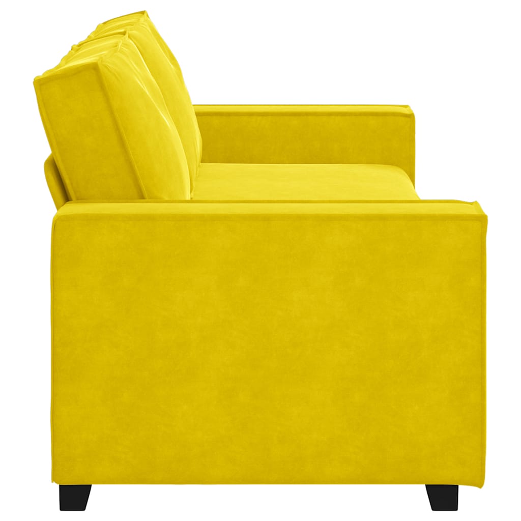 Sofá de 3 lugares 180 cm veludo amarelo