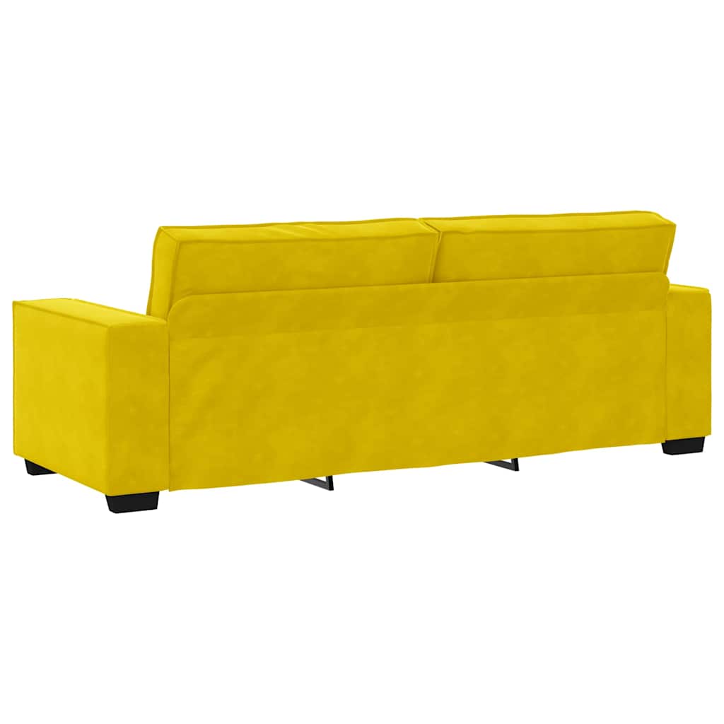Sofá de 3 lugares 180 cm veludo amarelo