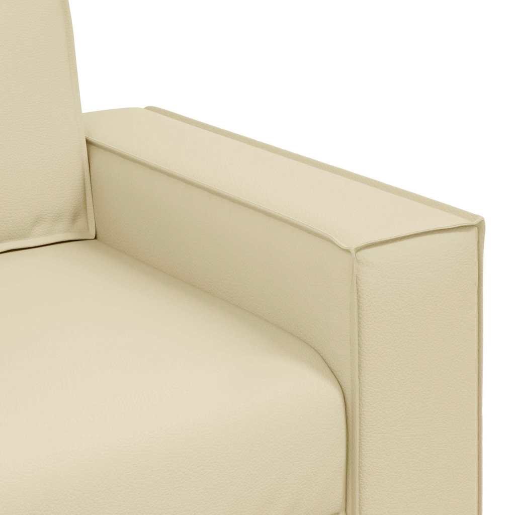 Sofá Cadeira 59 cm com almofada Creme Couro sintético