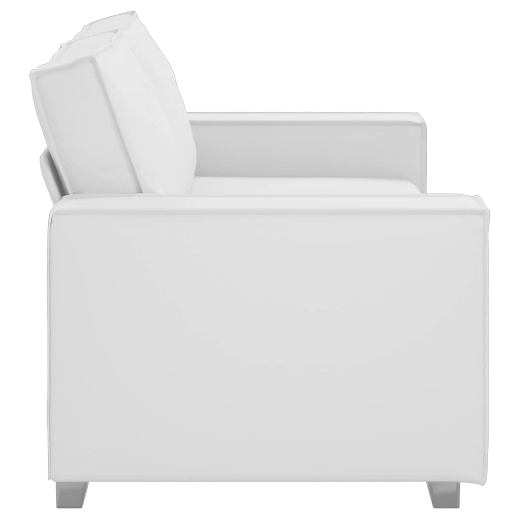 Sofá Loveseat 140 cm com almofada Branco Couro sintético