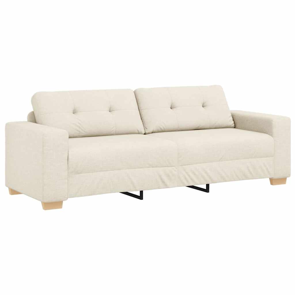 Sofá com almofada com travesseiro Bege 220 x 78 x 84 cm Linho