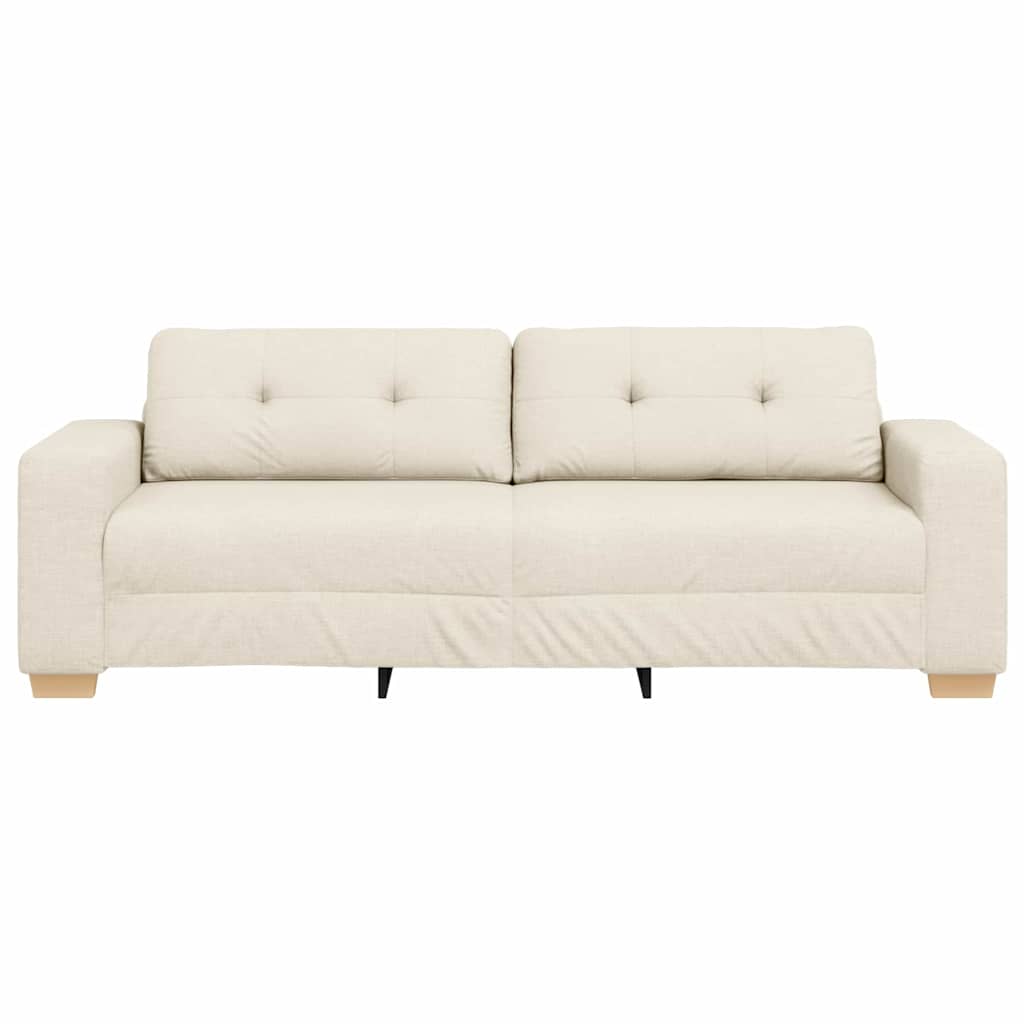 Sofá com almofada com travesseiro Bege 220 x 78 x 84 cm Linho