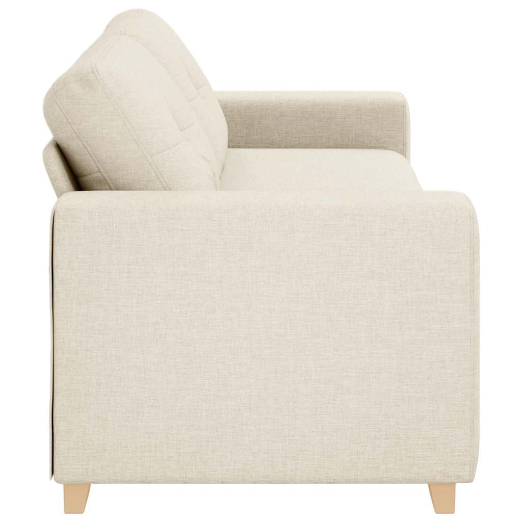Sofá com almofada com travesseiro Bege 220 x 78 x 84 cm Linho