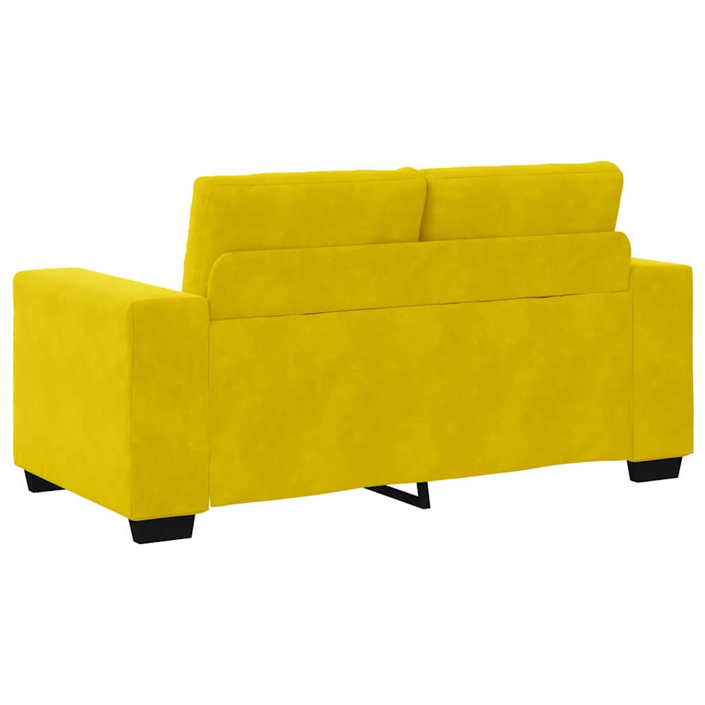 Sofá de dois lugares com almofada Amarelo Veludo