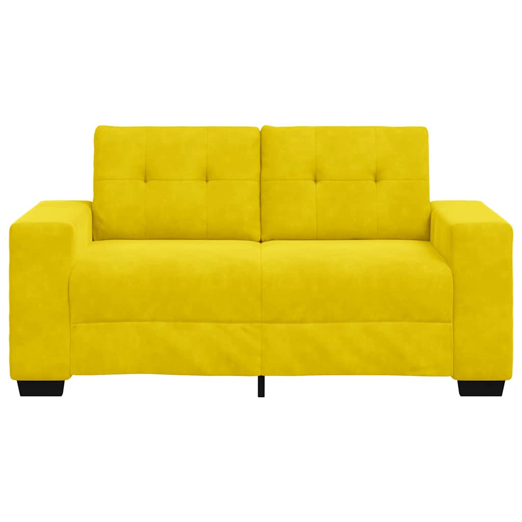 Sofá de dois lugares com almofada Amarelo Veludo