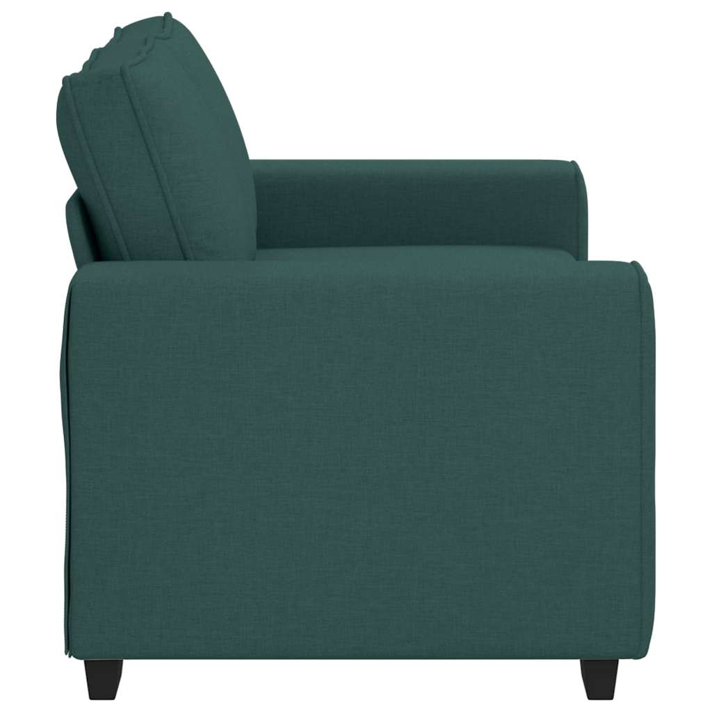 Sofá de 2 lugares 120 cm tecido verde-escuro