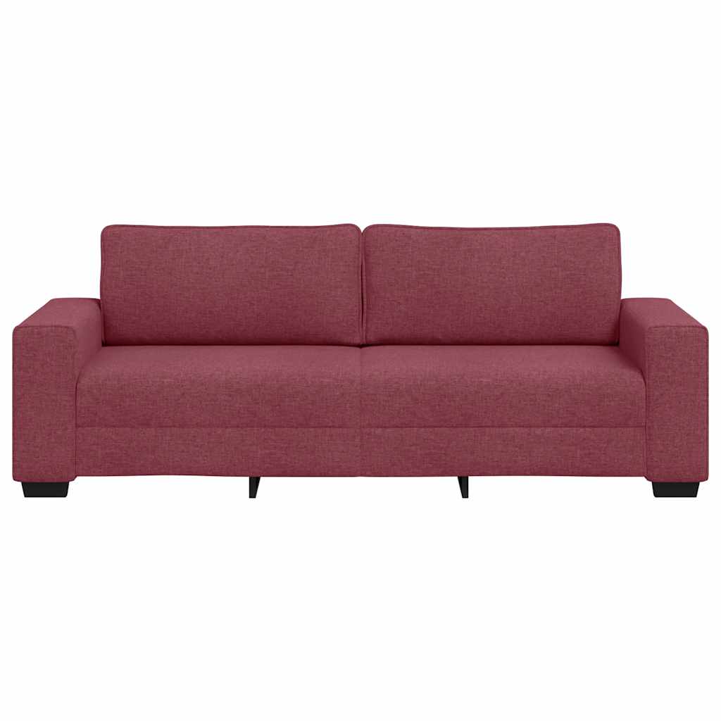 Sofá de 3 lugares tecido 180 cm vermelho tinto