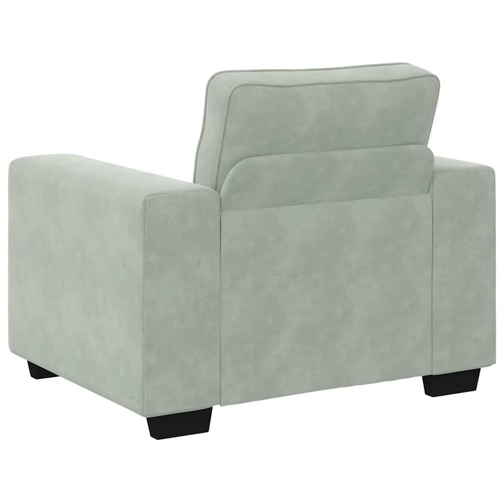 Poltrona 60 cm veludo cinzento-claro