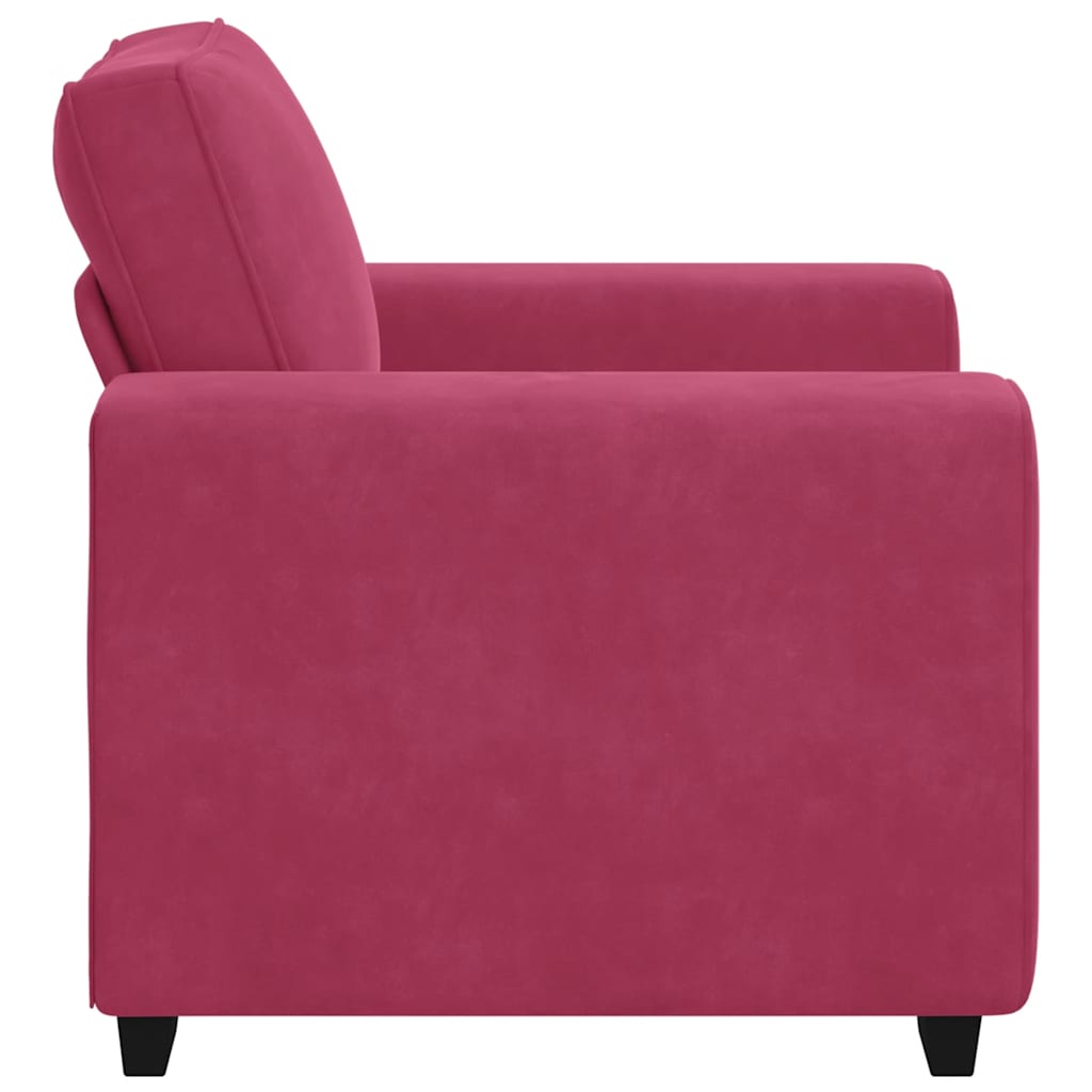 Poltrona 60 cm veludo vermelho-tinto